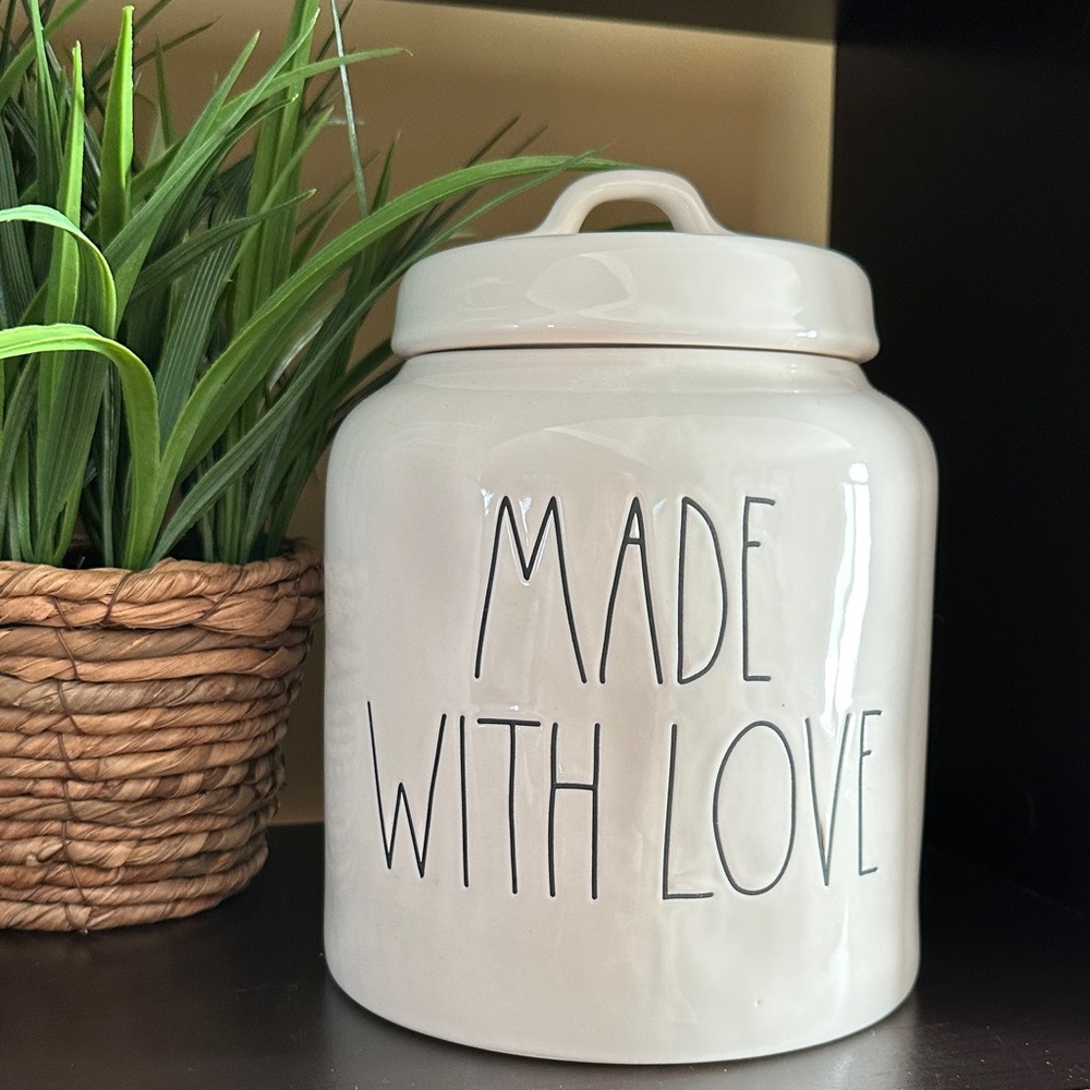 Rae Dunn Cream 'Made With Love' Canister